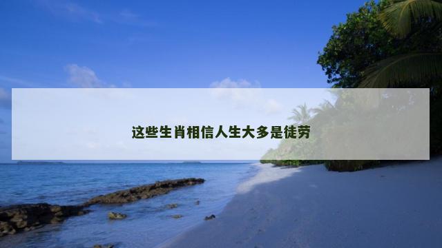 这些生肖相信人生大多是徒劳