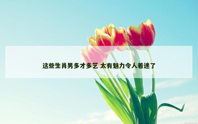 这些生肖男多才多艺 太有魅力令人着迷了