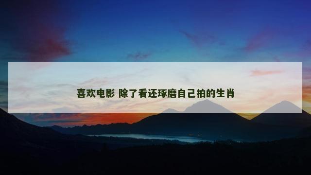 喜欢电影 除了看还琢磨自己拍的生肖