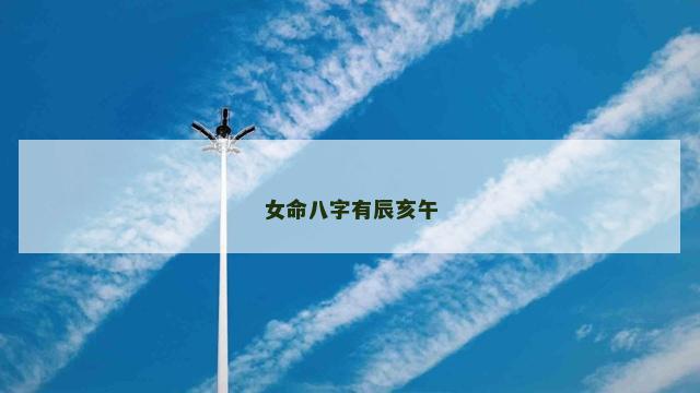女命八字有辰亥午