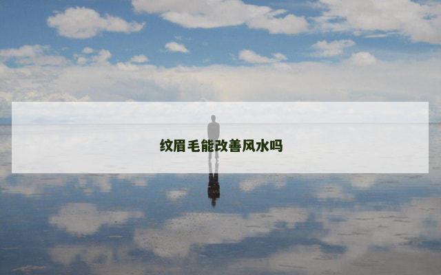 纹眉毛能改善风水吗