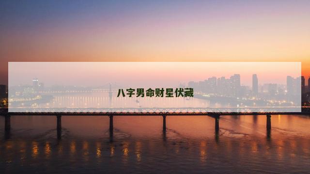 八字男命财星伏藏