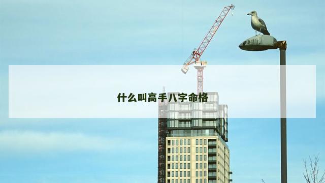 什么叫高手八字命格