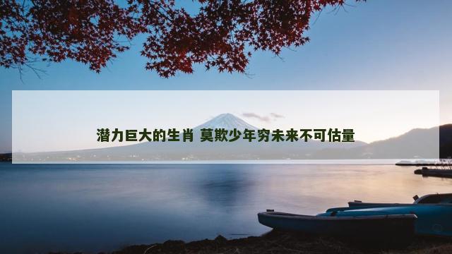 潜力巨大的生肖 莫欺少年穷未来不可估量
