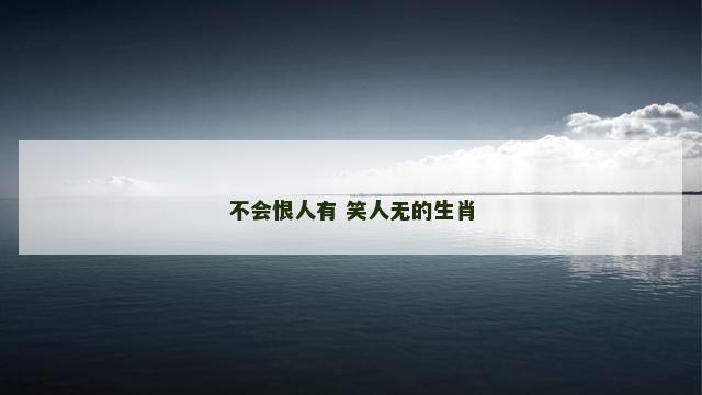 不会恨人有 笑人无的生肖