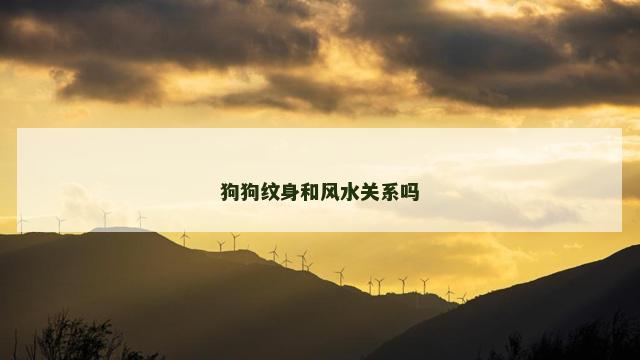 狗狗纹身和风水关系吗