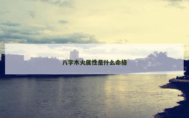 八字木火属性是什么命格