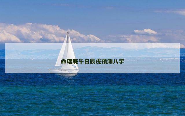 命理庚午日辰戌预测八字