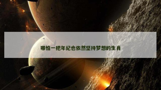 哪怕一把年纪也依然坚持梦想的生肖