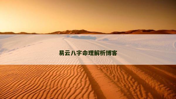 易云八字命理解析博客