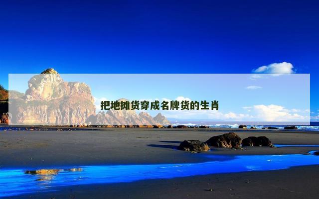 把地摊货穿成名牌货的生肖