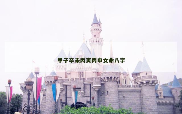 甲子辛未丙寅丙申女命八字