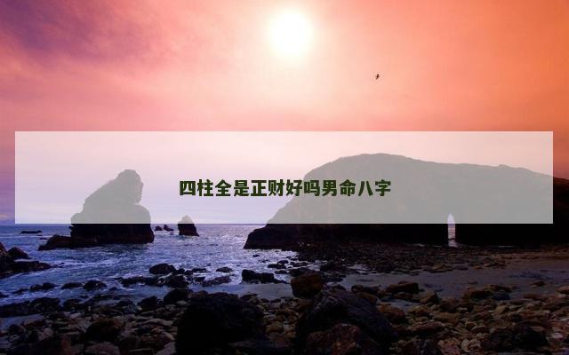 四柱全是正财好吗男命八字