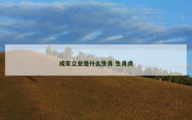 成家立业是什么生肖 生肖虎