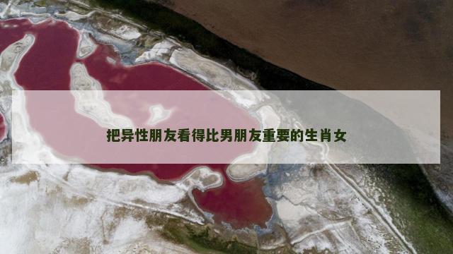 把异性朋友看得比男朋友重要的生肖女