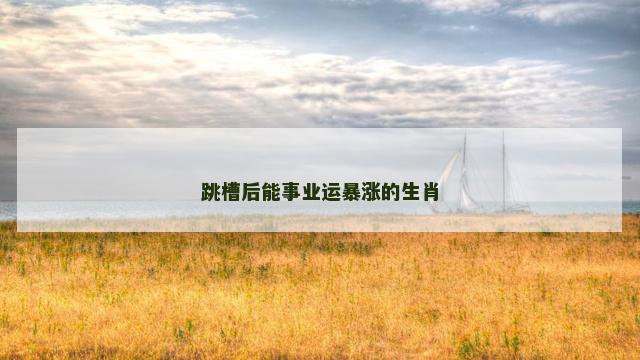 跳槽后能事业运暴涨的生肖