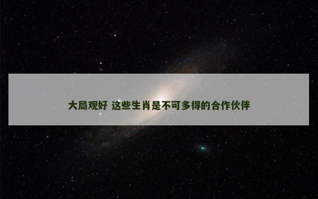 大局观好 这些生肖是不可多得的合作伙伴