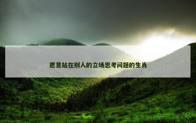 愿意站在别人的立场思考问题的生肖