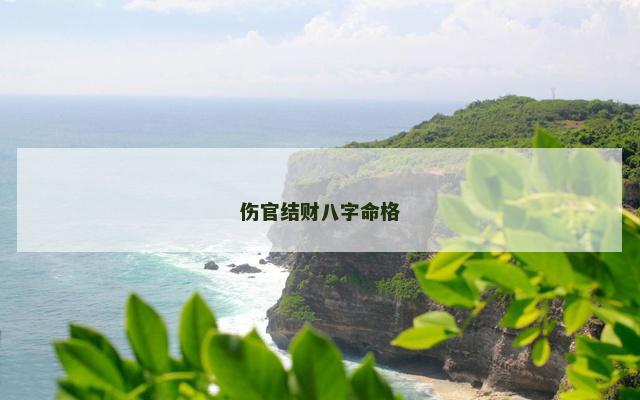 伤官结财八字命格