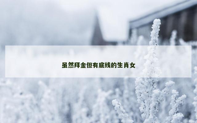 虽然拜金但有底线的生肖女