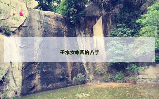 壬水女命贱的八字