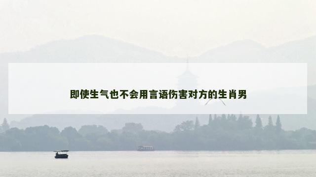 即使生气也不会用言语伤害对方的生肖男