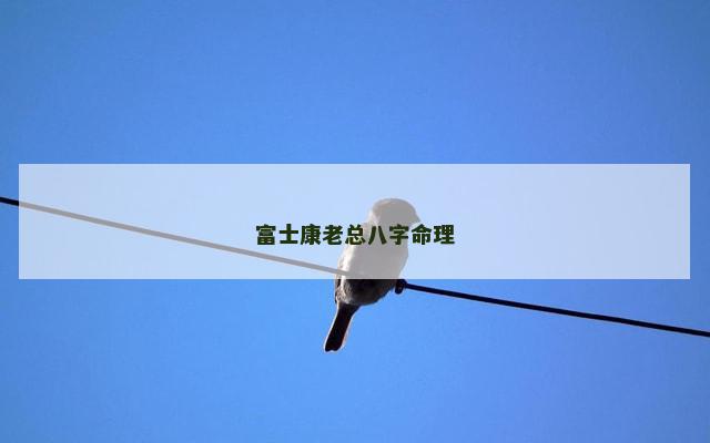 富士康老总八字命理