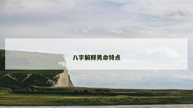 八字解释男命特点