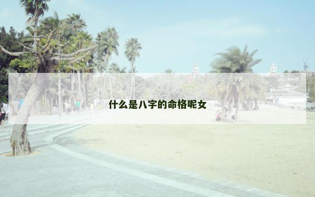 什么是八字的命格呢女