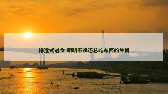 排遣式进食 明明不饿还总吃东西的生肖