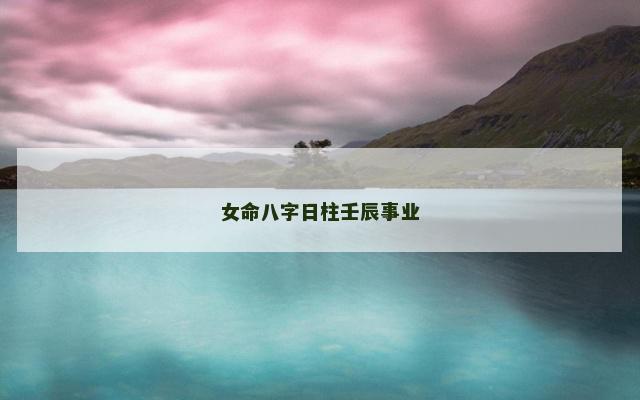 女命八字日柱壬辰事业