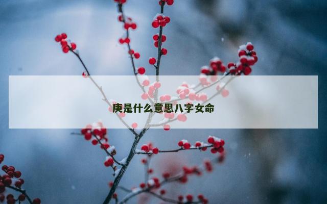 庚是什么意思八字女命