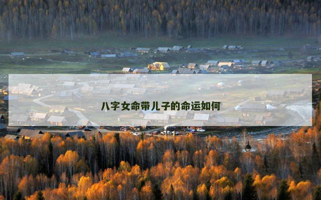 八字女命带儿子的命运如何