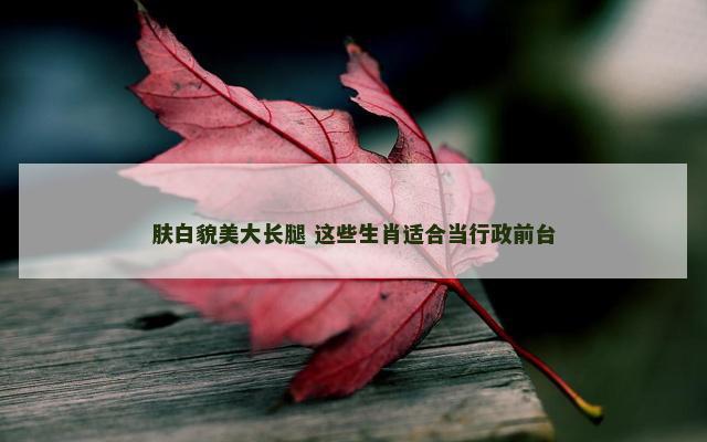 肤白貌美大长腿 这些生肖适合当行政前台