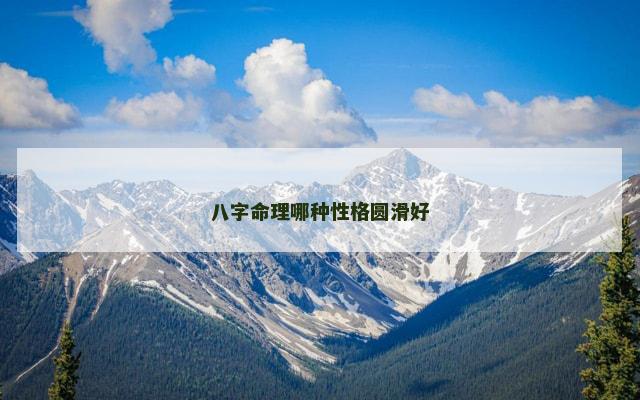 八字命理哪种性格圆滑好