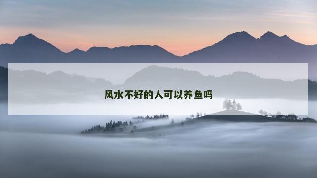 风水不好的人可以养鱼吗