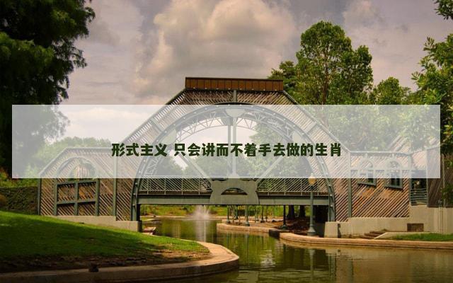 形式主义 只会讲而不着手去做的生肖