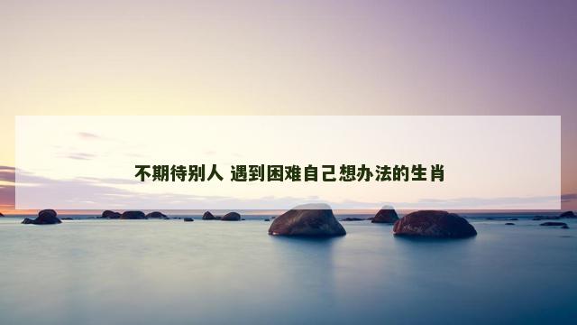不期待别人 遇到困难自己想办法的生肖