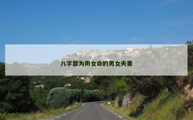 八字都为阴女命的男女夫妻