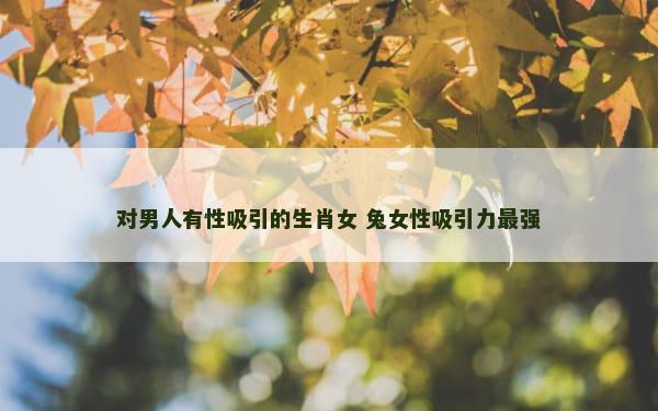 对男人有性吸引的生肖女 兔女性吸引力最强