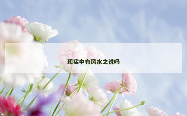 现实中有风水之说吗