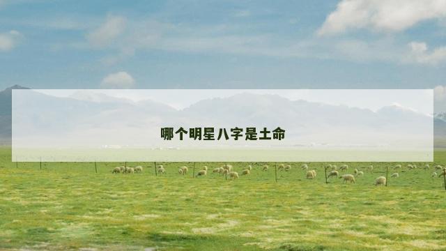 哪个明星八字是土命