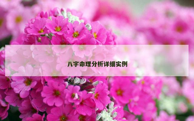 八字命理分析详细实例