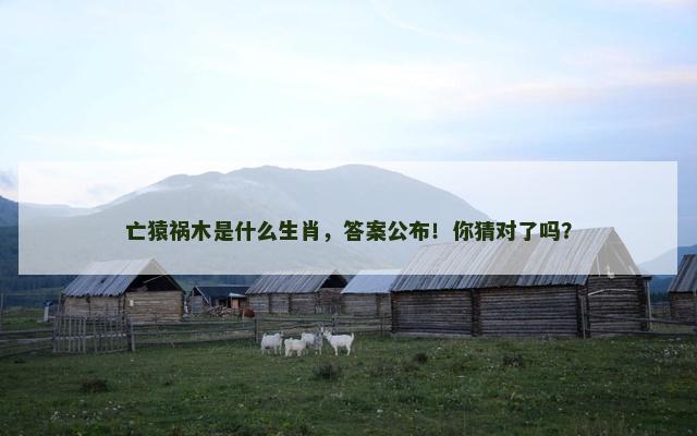 亡猿祸木是什么生肖，答案公布！你猜对了吗？