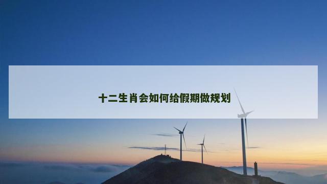 十二生肖会如何给假期做规划
