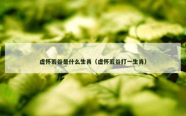 虚怀若谷是什么生肖（虚怀若谷打一生肖）