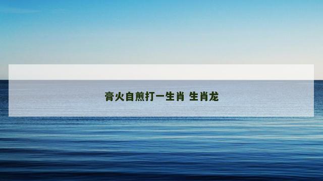 膏火自煎打一生肖 生肖龙