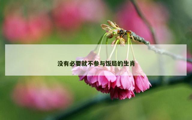 没有必要就不参与饭局的生肖