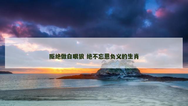 拒绝做白眼狼 绝不忘恩负义的生肖