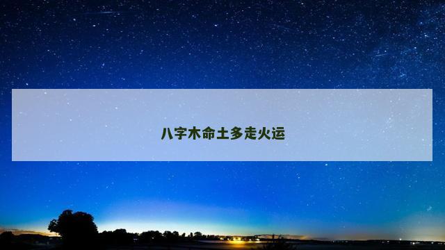 八字木命土多走火运